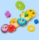 Wooden Caterpillar Shape Sorter Stacking Toy with Gears Jh-0098