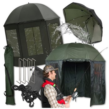 Waterproof Fishing Umbrella Shelter with Side Panels 240 cm