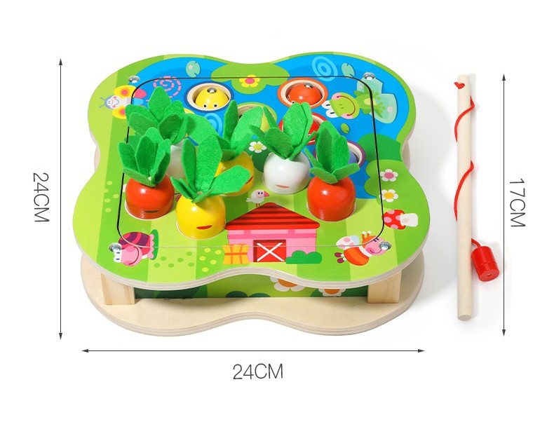 Wooden Montessori Fishing & Carrot Harvest Game for Toddlers Jhtoy-554 (2)