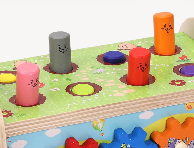 Wooden Pounding Bench Toy with Gears Jhtoy-057 (2)