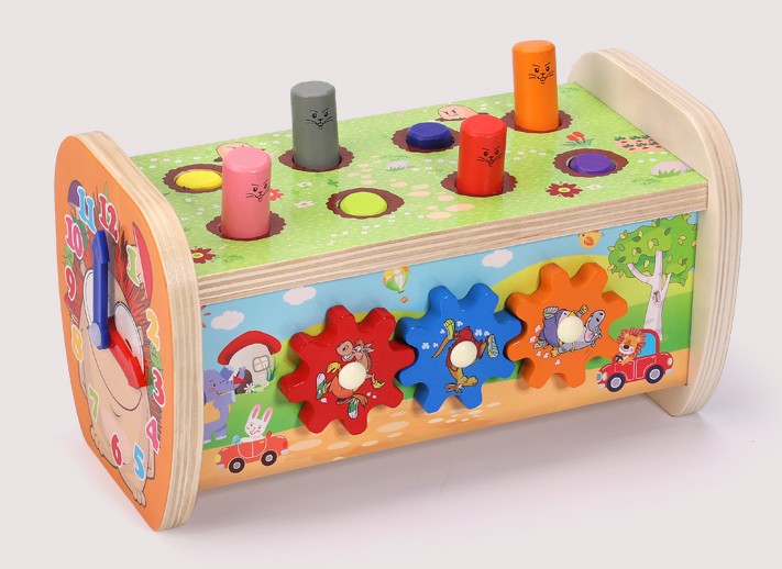 Wooden Pounding Bench Toy with Gears Jhtoy-057 (3)