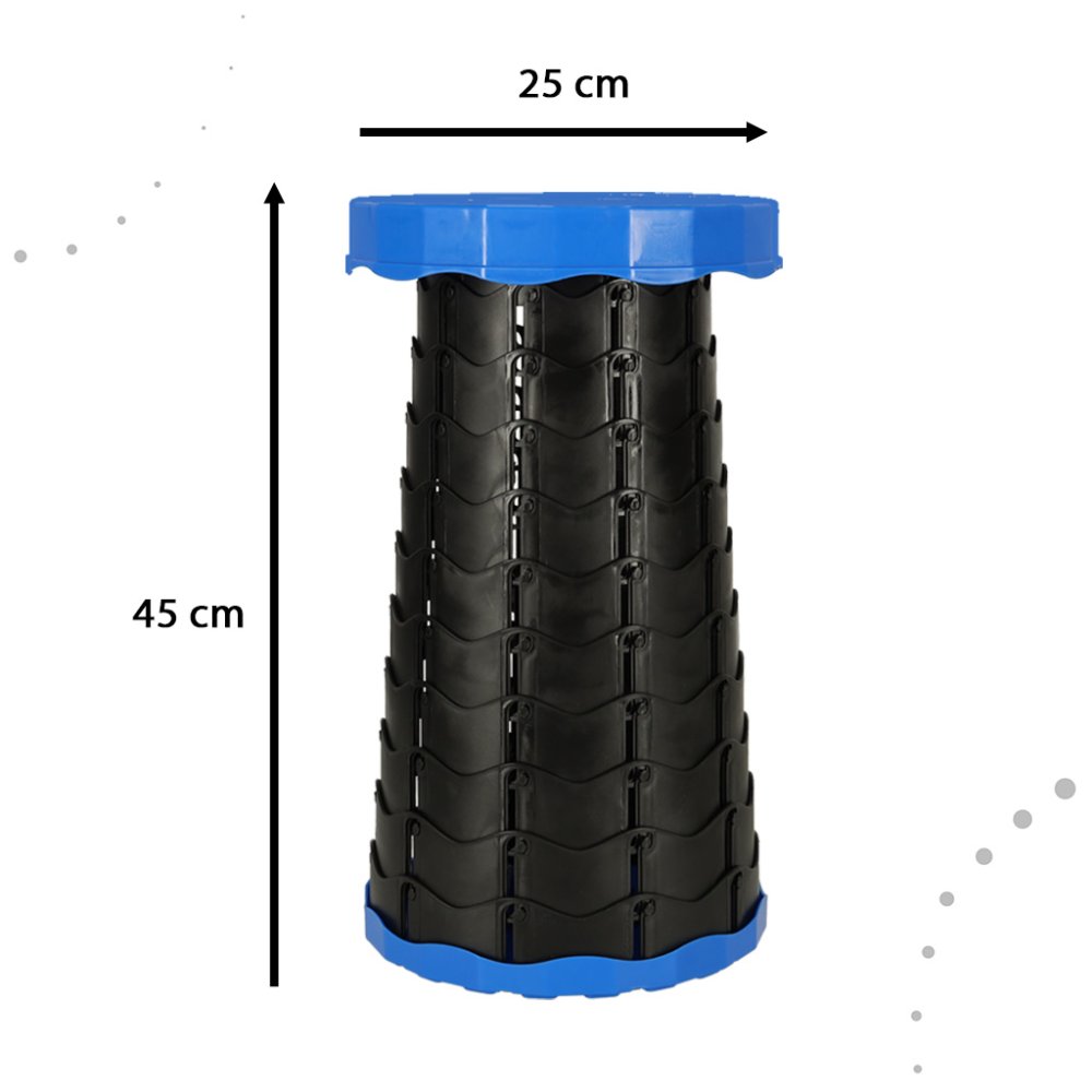Telescopic Portable Adjustable Height Folding Stool for Camping Festival Hiking BBQ Gardening Fishing, Blue (2)