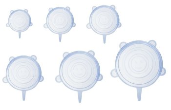 Silicone Food Storage Lids, Set of 6, Blue