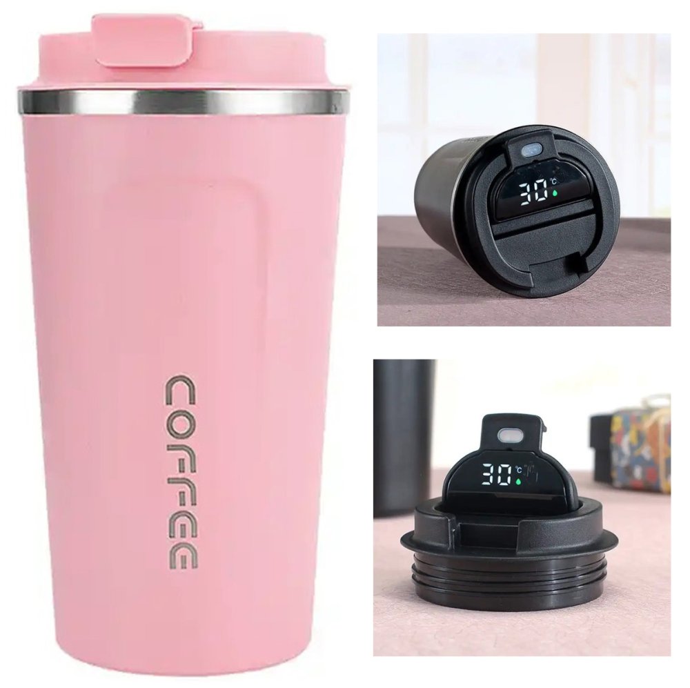 Smart Thermal Mug with LCD Temperature Display, 510 ml, Pink (1)