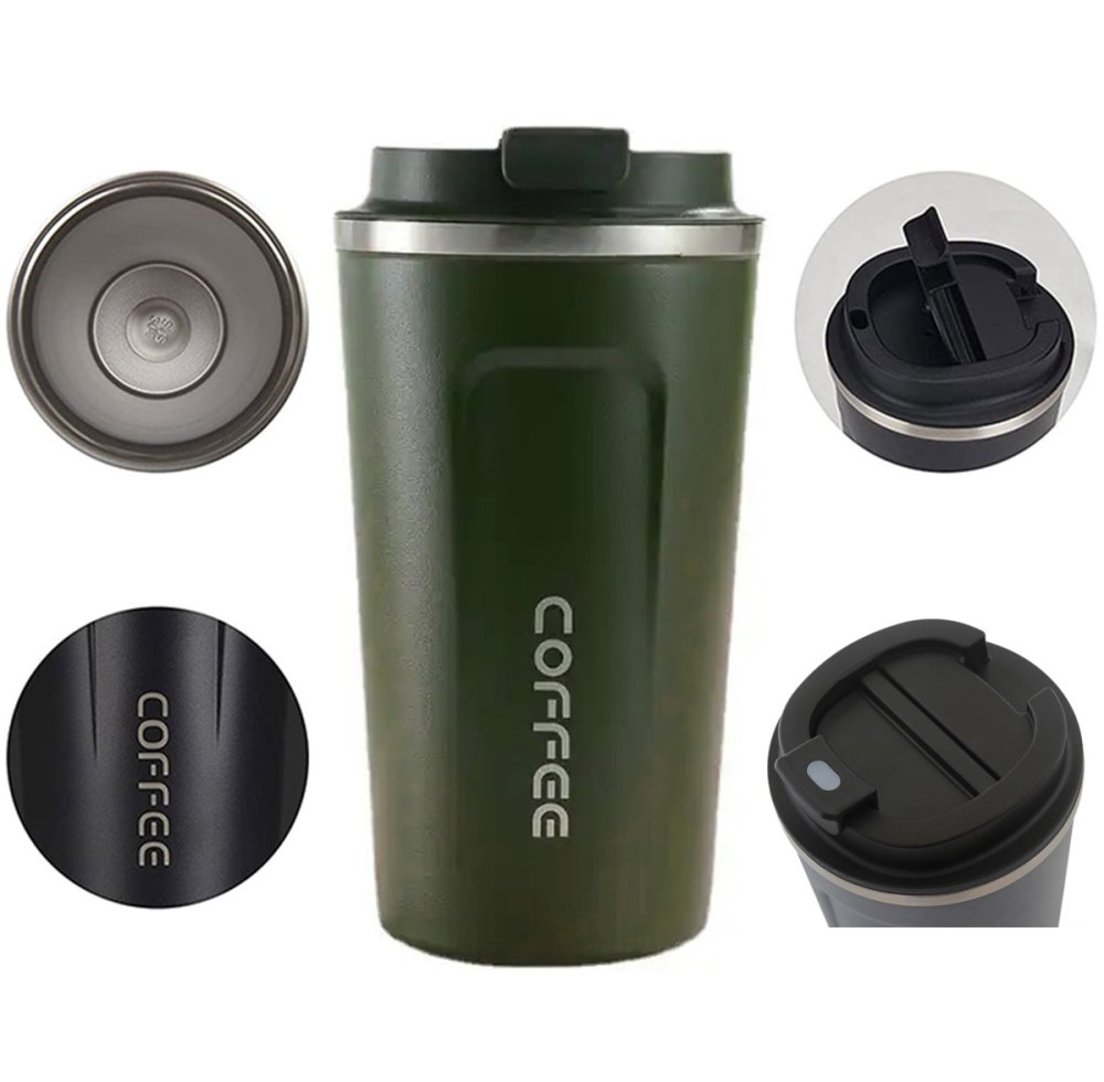 Stainless Steel Insulated Travel Mug 510ml, Green (2)