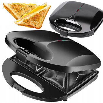 Double Sandwich Maker 750W for 4 Slices, Black