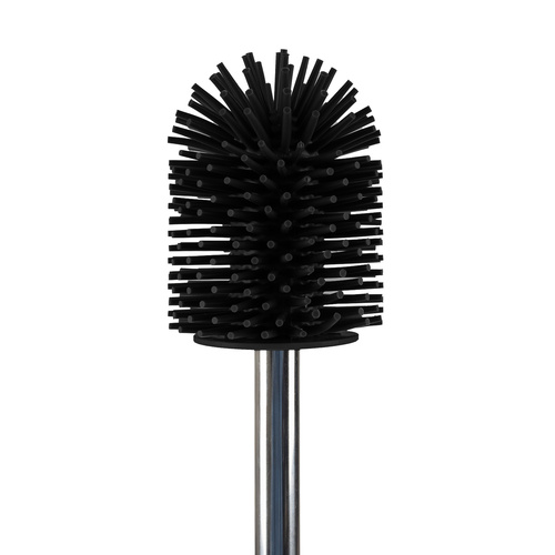 Ruhhy 25725 Hygienic Silicone Toilet Brush with Holder, Black (1)