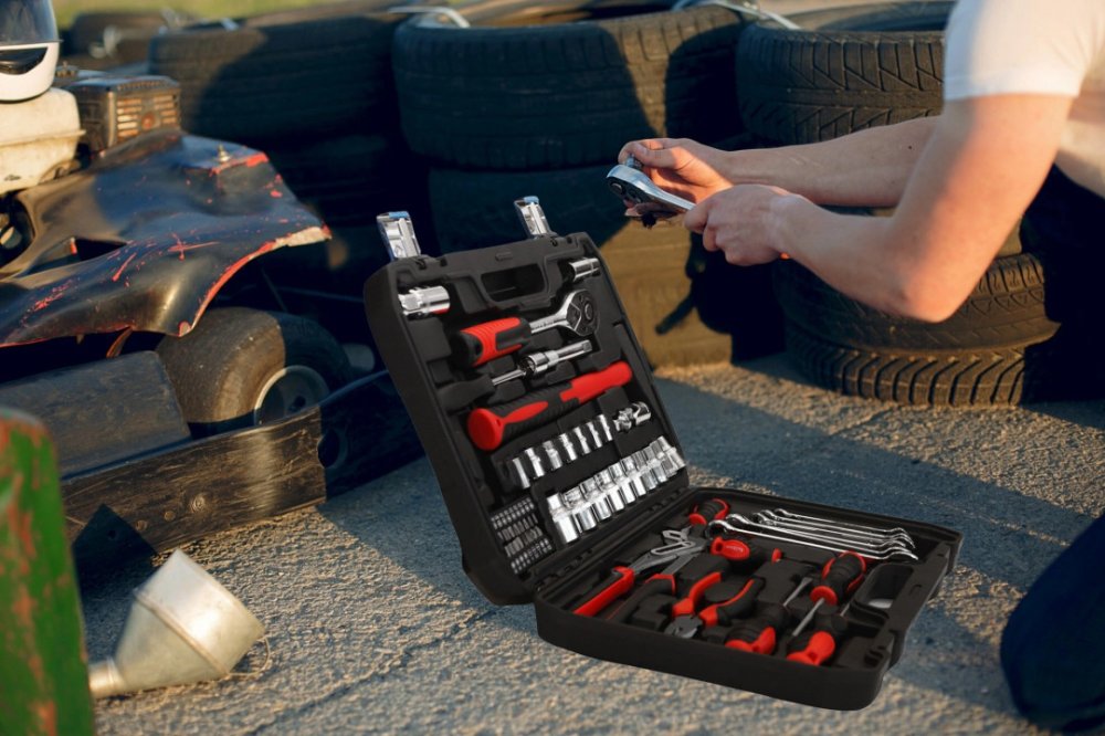 Bauerkraft 58-Piece Tool Kit with Storage Case for Home and Workshop (1)