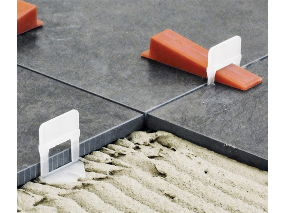 Tile leveling system with 100 clips and 100 wedges, red (2)