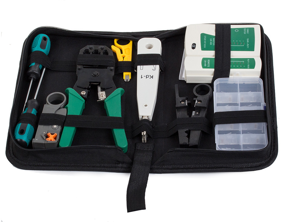 Network Tool Kit with LAN Cable Tester, RJ45 Crimper and LSA Tool in Case (0)