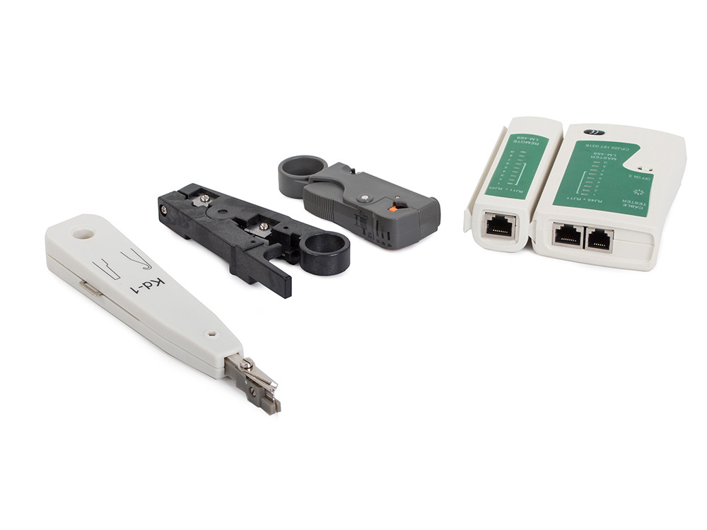Network Tool Kit with LAN Cable Tester, RJ45 Crimper and LSA Tool in Case (3)
