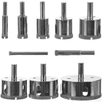 Diamond Hole Saw Set 10 pcs for Tile & Glass Bigstren 21641