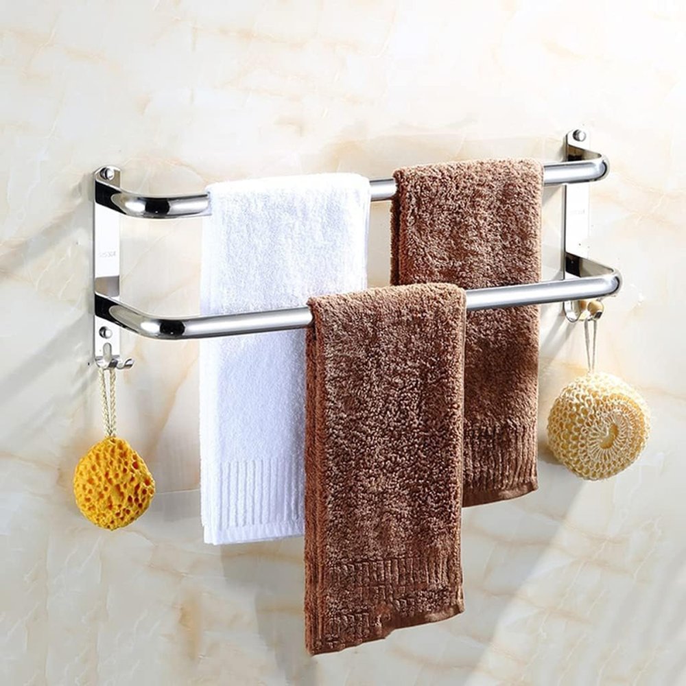 Metal Bathroom Towel Hanger 60cm, Silver (3)