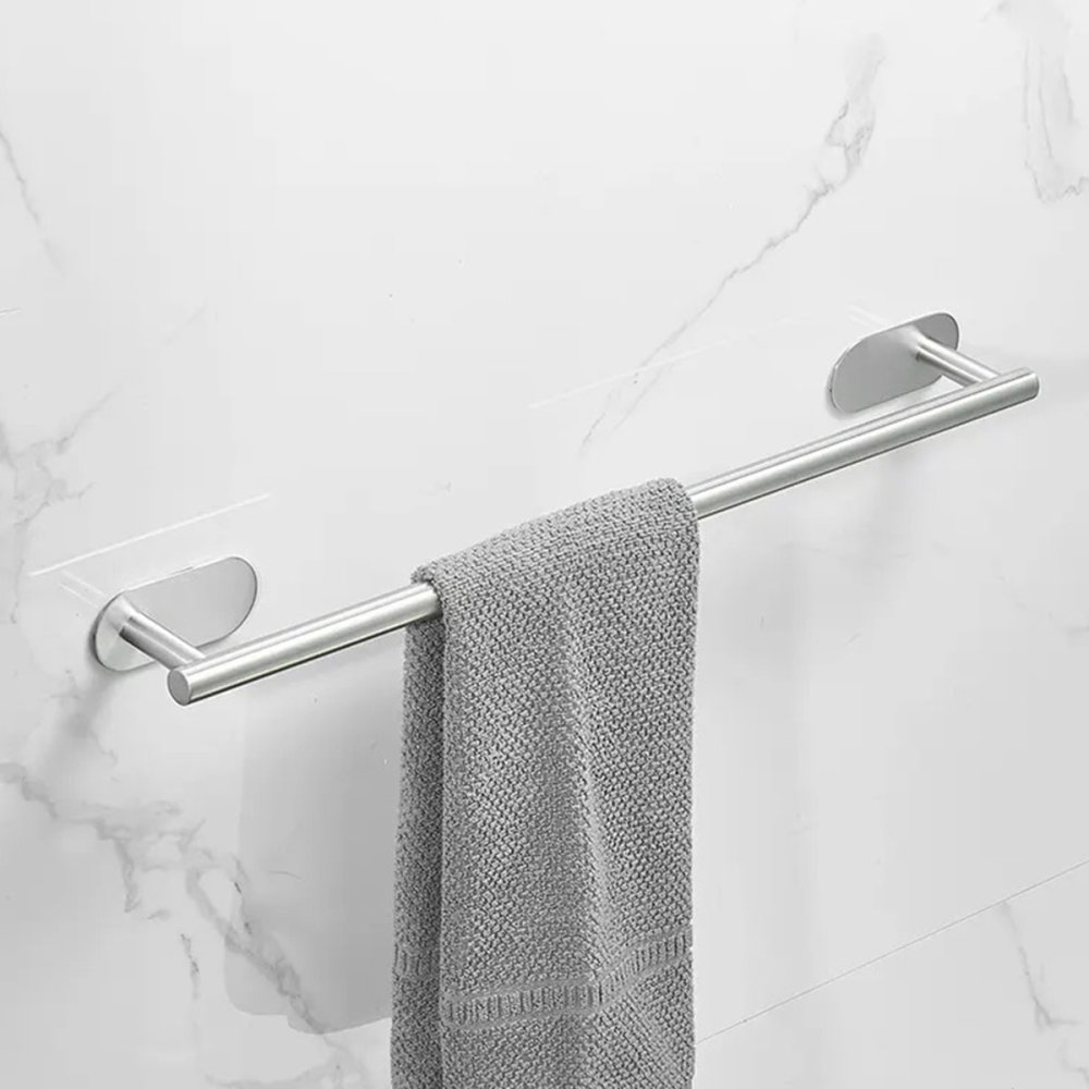 Metal Towel Rack Hanger Holder, 40cm, Silver (1)