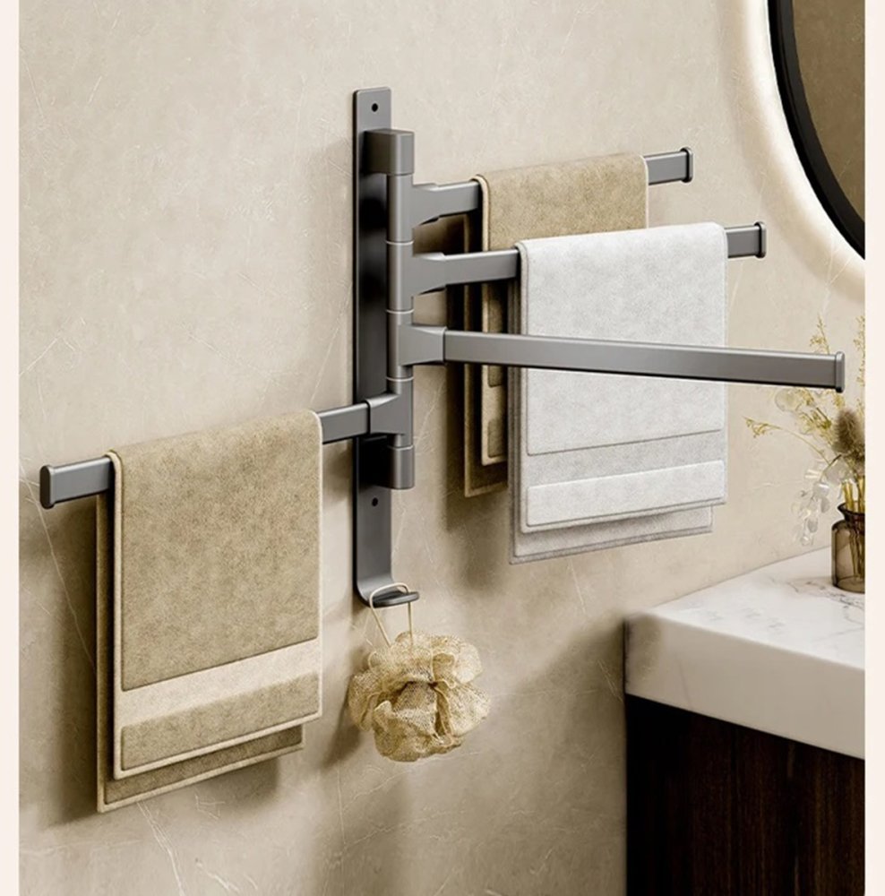 Towel Holder with Movable Arms, Gray (2)