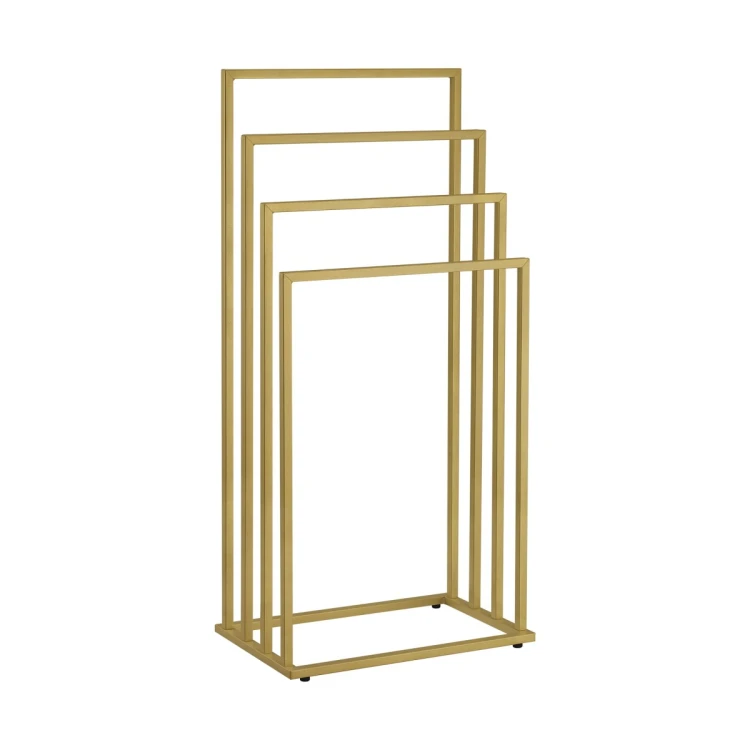 Freestanding 4-Tier Towel Rack, Gold (1)