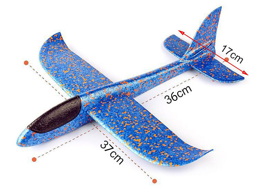 Foam glider plane for kids, lightweight throw airplane model, blue (3)