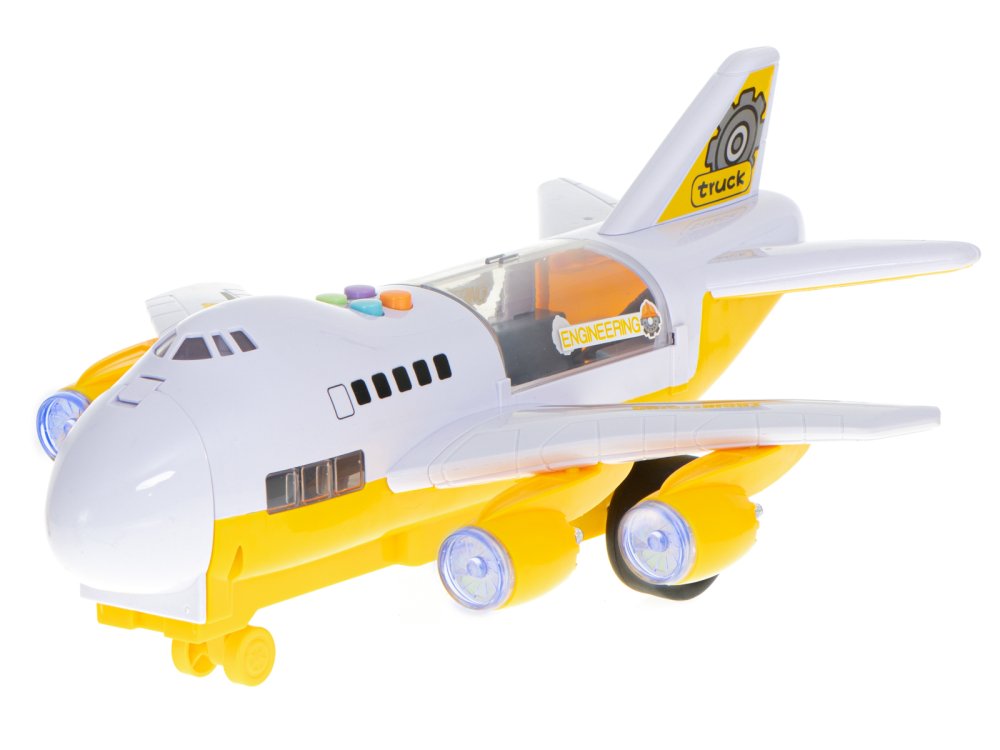 Kids Toy Transport Cargo Transporter Aircraft Airplane + 6 Construction Cars (5)