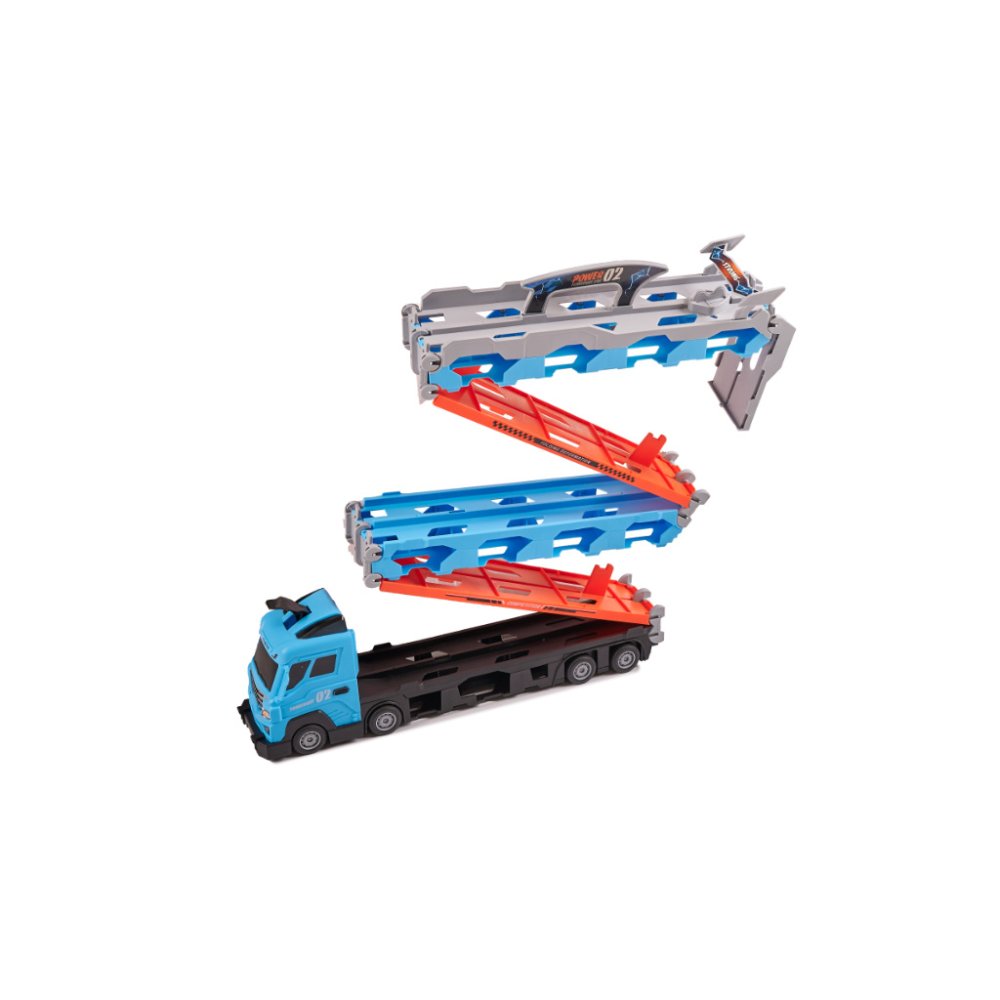 Car Transporter Truck with 210 cm Race Track Playset 8 Toy Cars (2)
