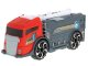 2-in-1 Fire Truck Car Transporter with 2 Toy Cars, Red