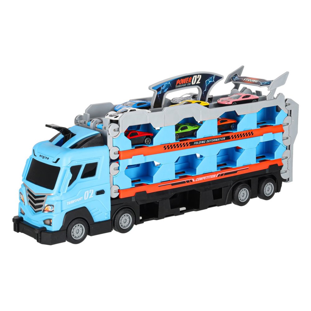 Car Transporter Truck with 210 cm Race Track Playset 8 Toy Cars (0)