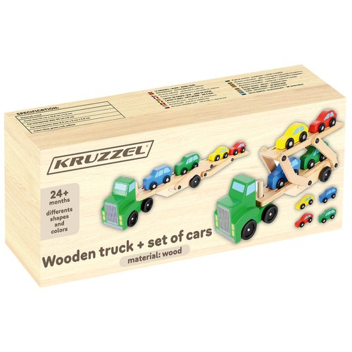 Wooden Truck - Tow Truck + Set Of Cars 22698 (0)
