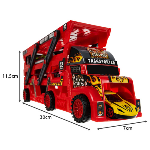 Car Carrier Truck Toy Set with 6 Die-Cast Cars and Launcher 26303 (0)