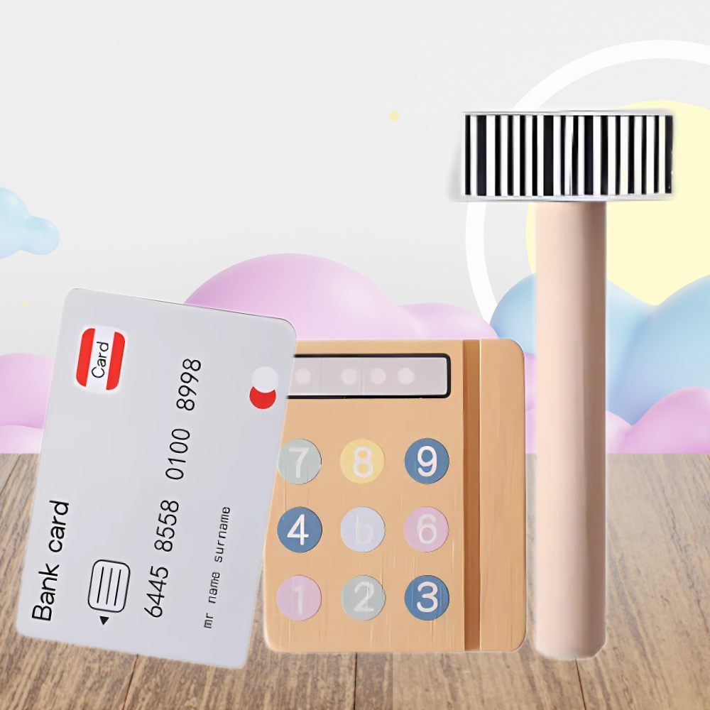 Wooden Shop Cash Register for Kids with Money Educational Toy (2)