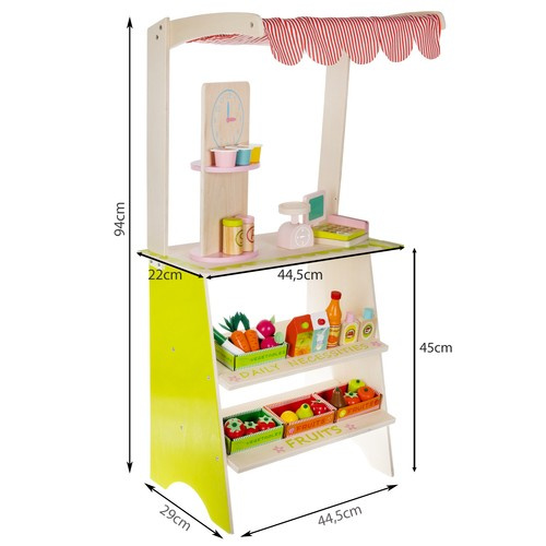 Wooden Play Shop & Market Stall with Accessories Kruzzel 24888 (2)