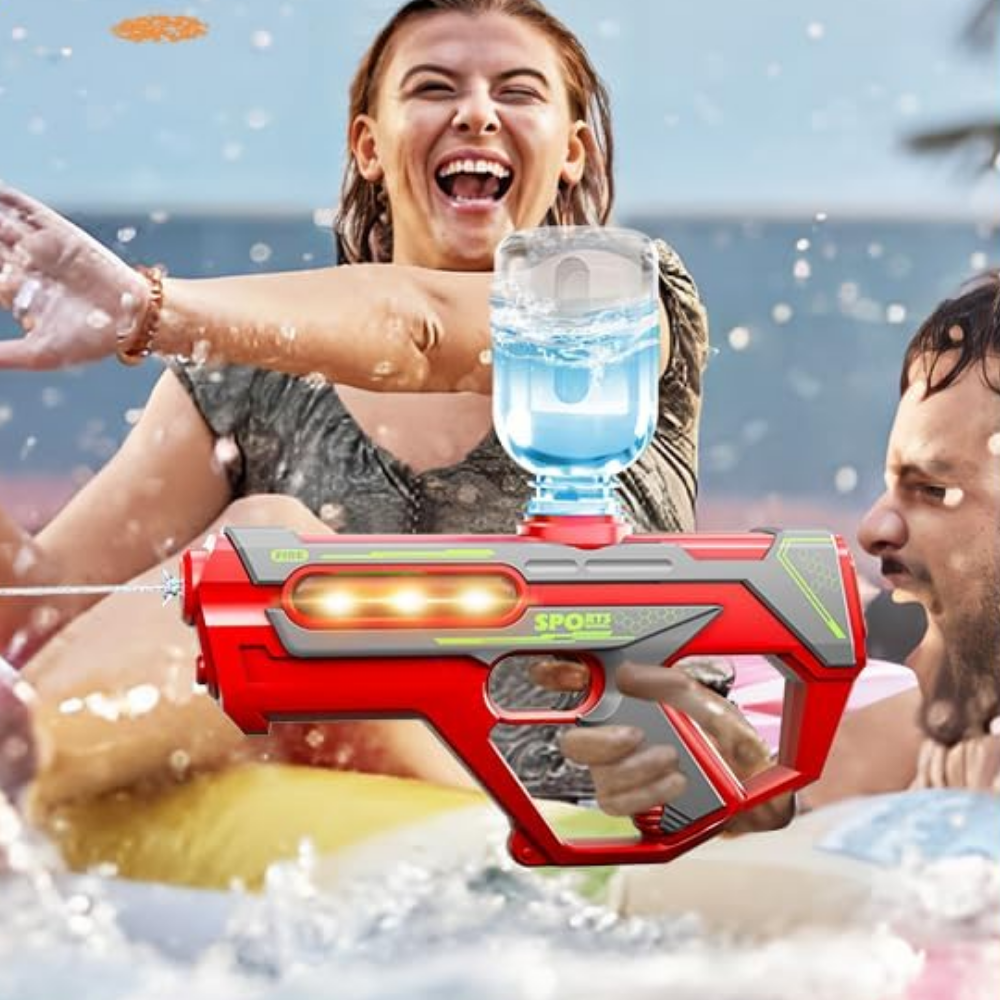 Water Gun Electric Automatic 2W1 Battery Red (1)