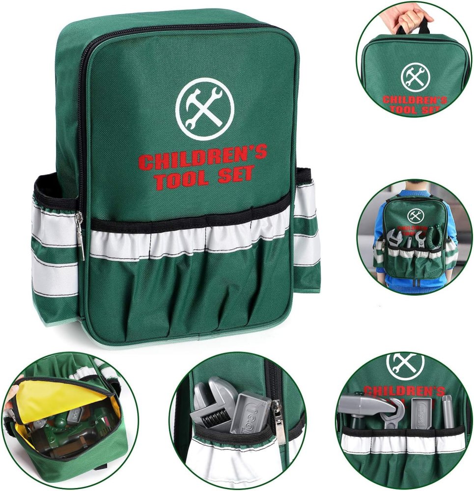 Kids Tool Set in Backpack with Toy Power Drill (2)