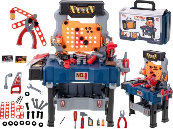 Portable Kids DIY Mini Repair Workshop Tool Table Set, 65 pcs