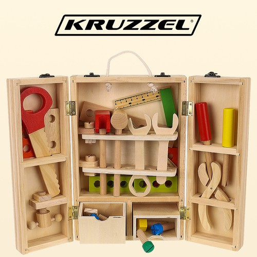 Wooden Tool Box Set for Kids with Accessories 22697 (1)