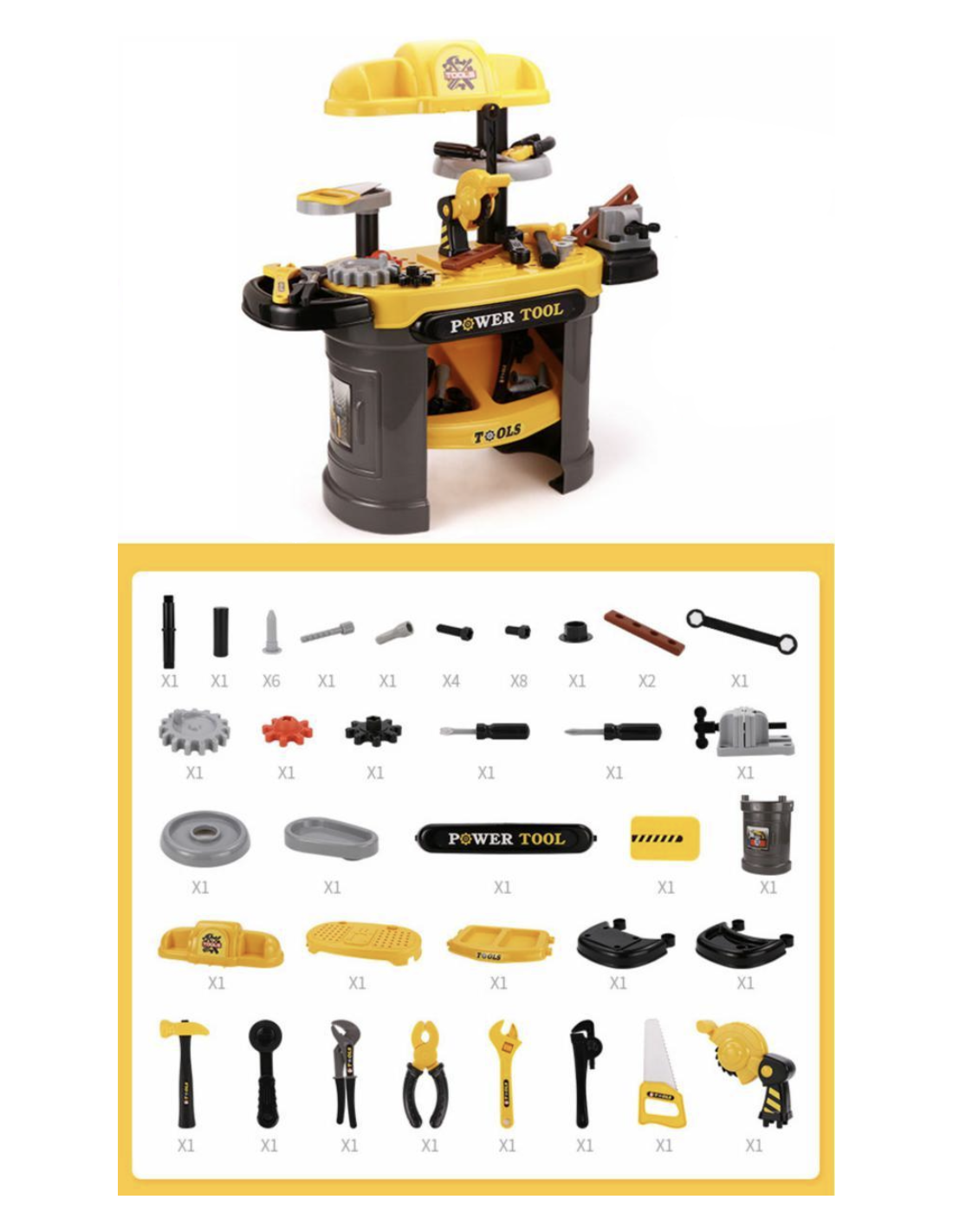 Kids Workshop Toy Workbench with a Set of Tools (1)