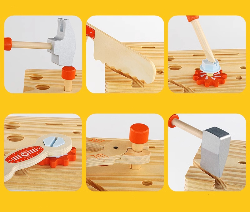 Wooden Workshop for Kids Play Tools DIY Set (6)