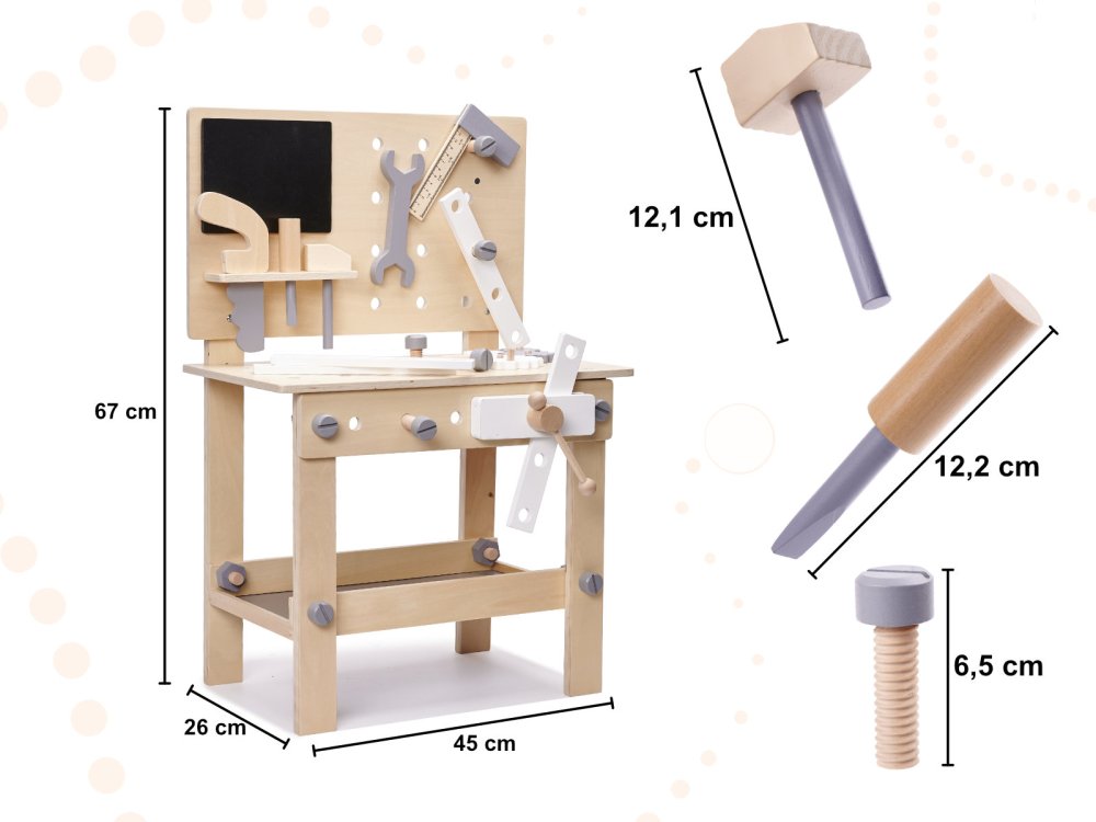 Workshop with wooden tools and work table (0)