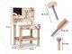 Workshop with wooden tools and work table