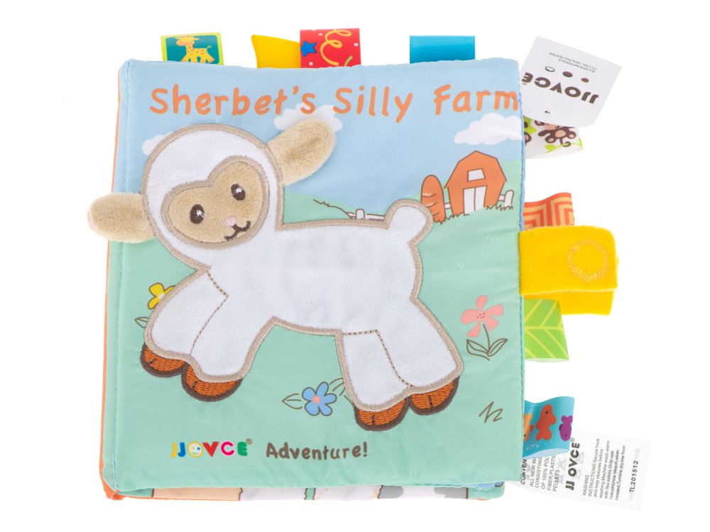 Baby Soft to Touch Sensory Rustling Squeaky Book Booklet Brochure "Sheep", Multicoloured (3)
