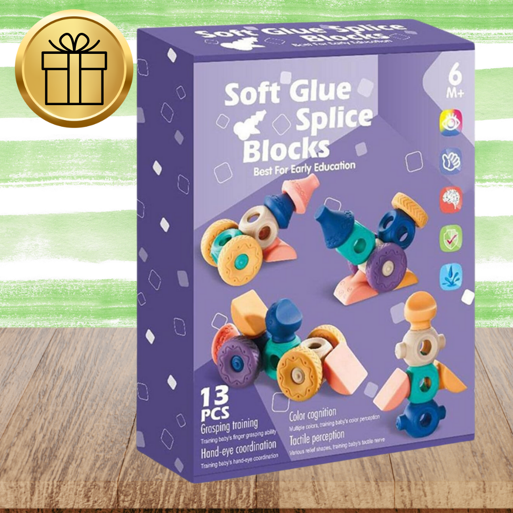 Soft Creative Sensory Blocks for Babies Teether 13 Elements (2)