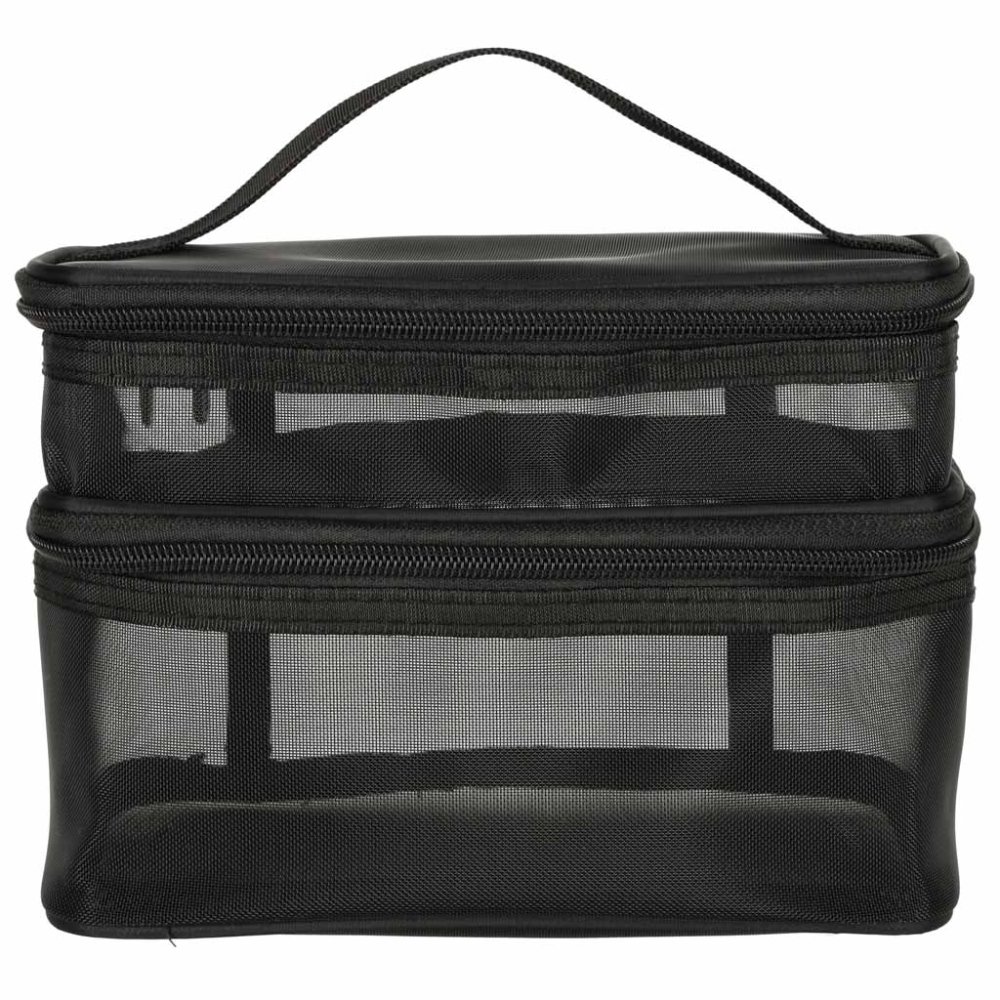Large Two-Tier Travel Toiletry Bag Cosmetic Organizer, Black (3)