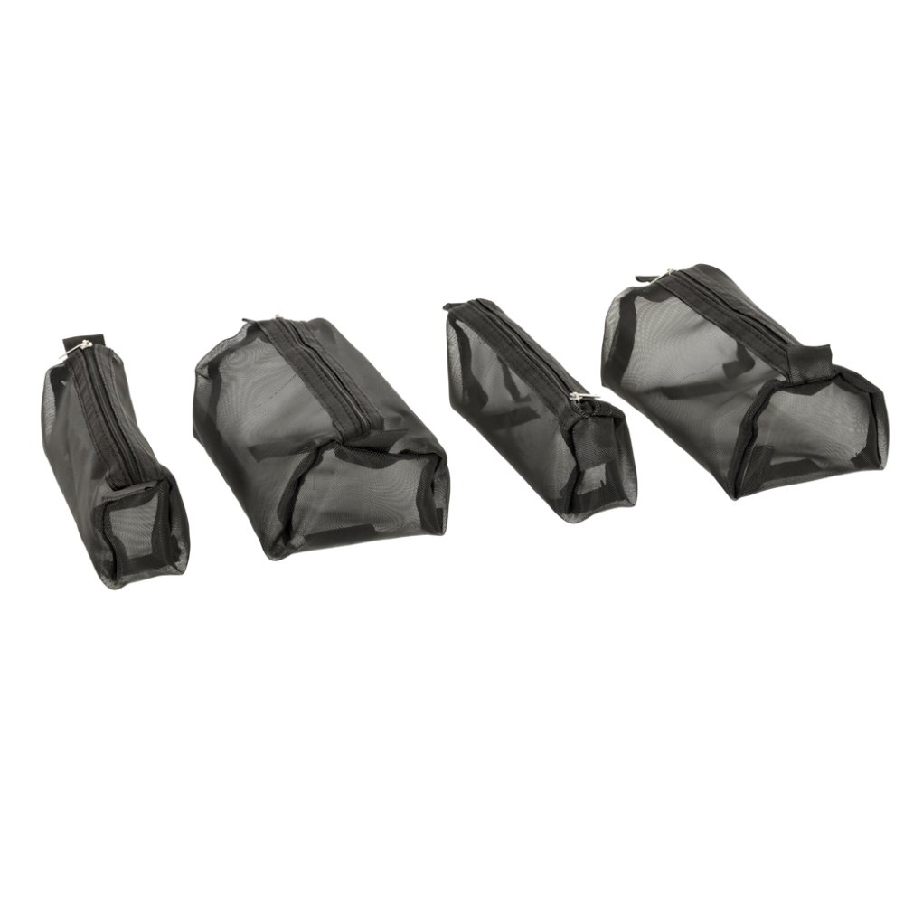 Roll-Up Travel Toiletry Bag 4-in-1 with Detachable Pouches, Large, Black (1)