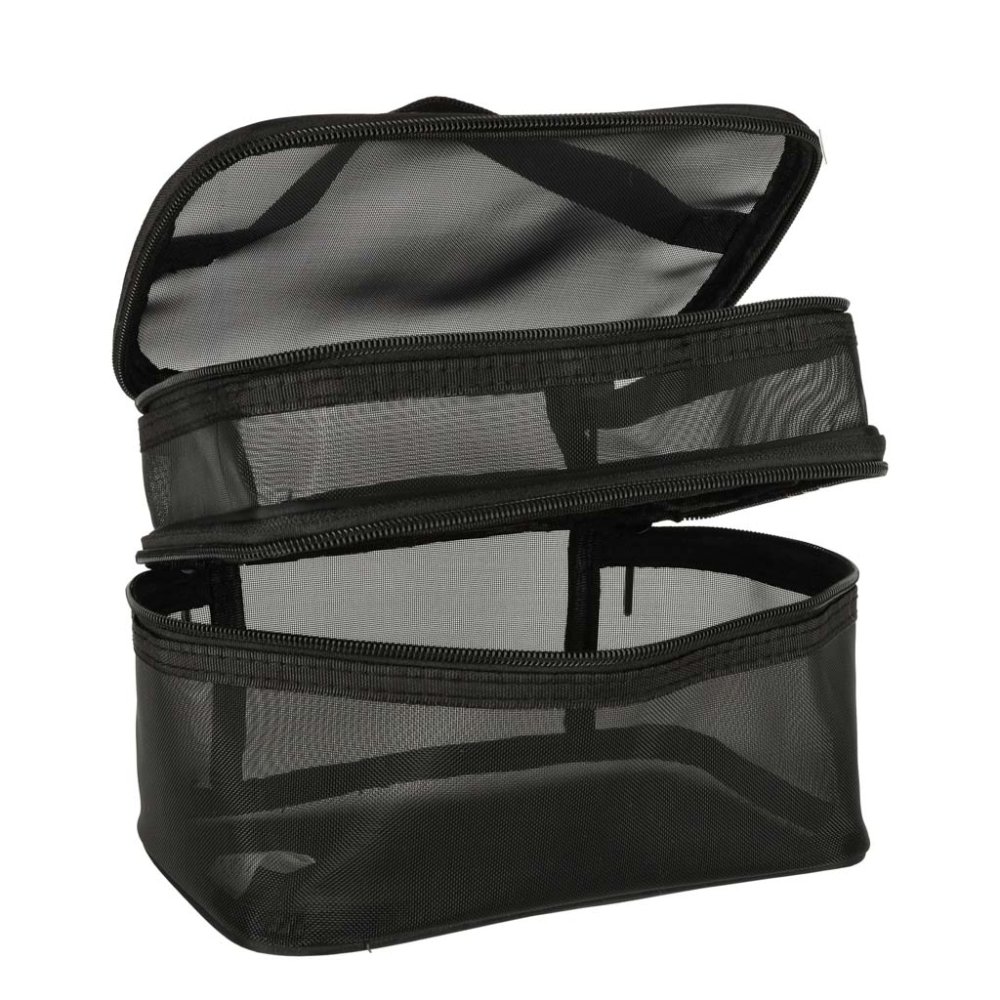 Large Two-Tier Travel Toiletry Bag Cosmetic Organizer, Black (2)
