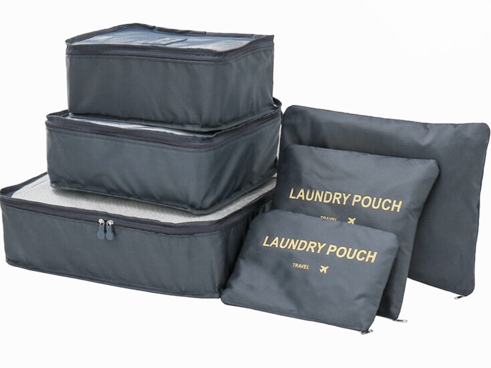 Packing Cubes for Suitcases, Set of 6 Travel Organizers, Grey (0)