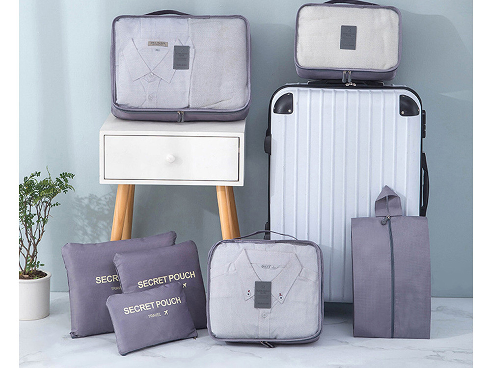 Packing Cubes for Suitcases, Set of 6 Travel Organizers, Grey (2)