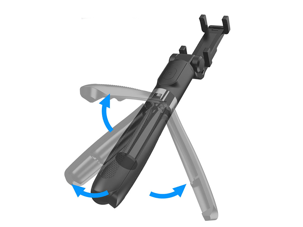 Selfie Stick with Tripod Telescopic Stand and Bluetooth RC, Black (7)