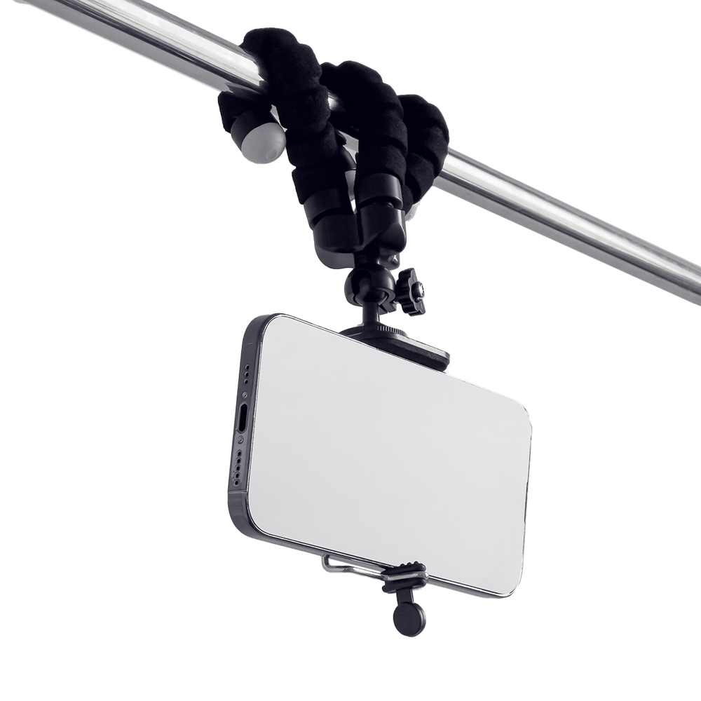 Eleastic tripod a phone and a selfie camera (2)