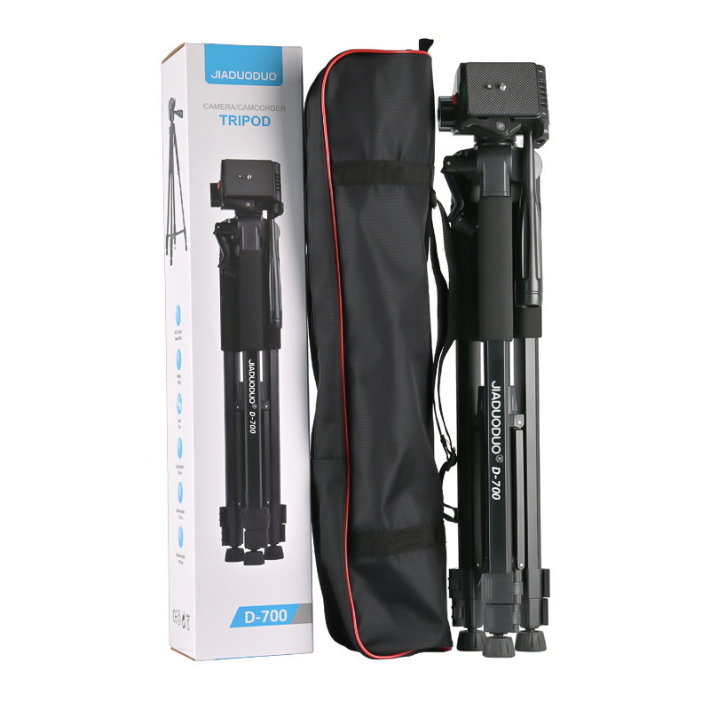 Aluminum photographic tripod with adjustable base - gray (1)