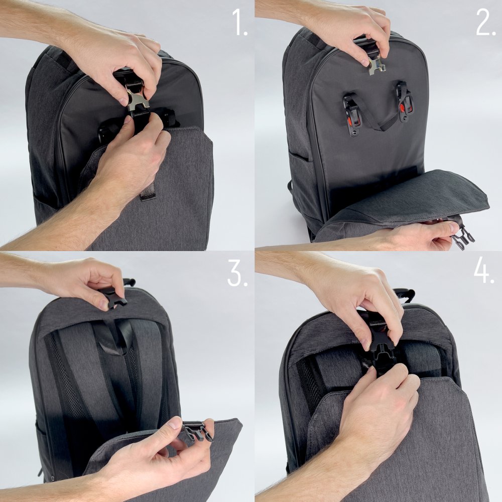 Wozinsky WBB33BK Bicycle Trunk Bag Backpack 2in1 30L, Black (1)