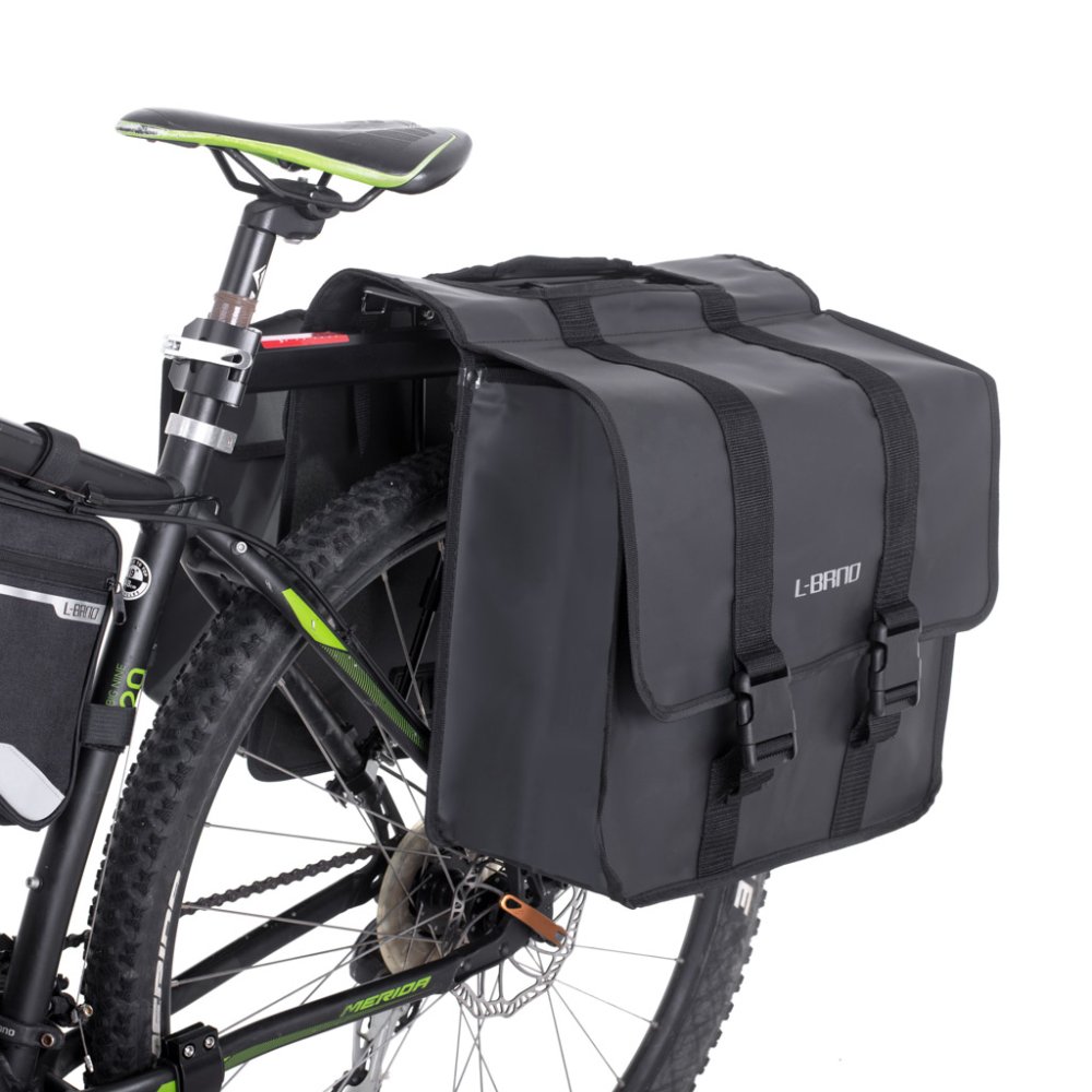 L-BRNO Double-sided Bicycle Bag on the Trunk 35L, Black (2)