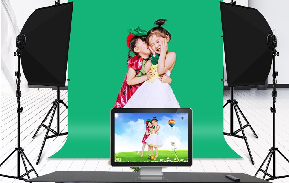 Puluz PKT5204 2x2m Photo Studio Background Support System with 3 Backdrops, Black (3)